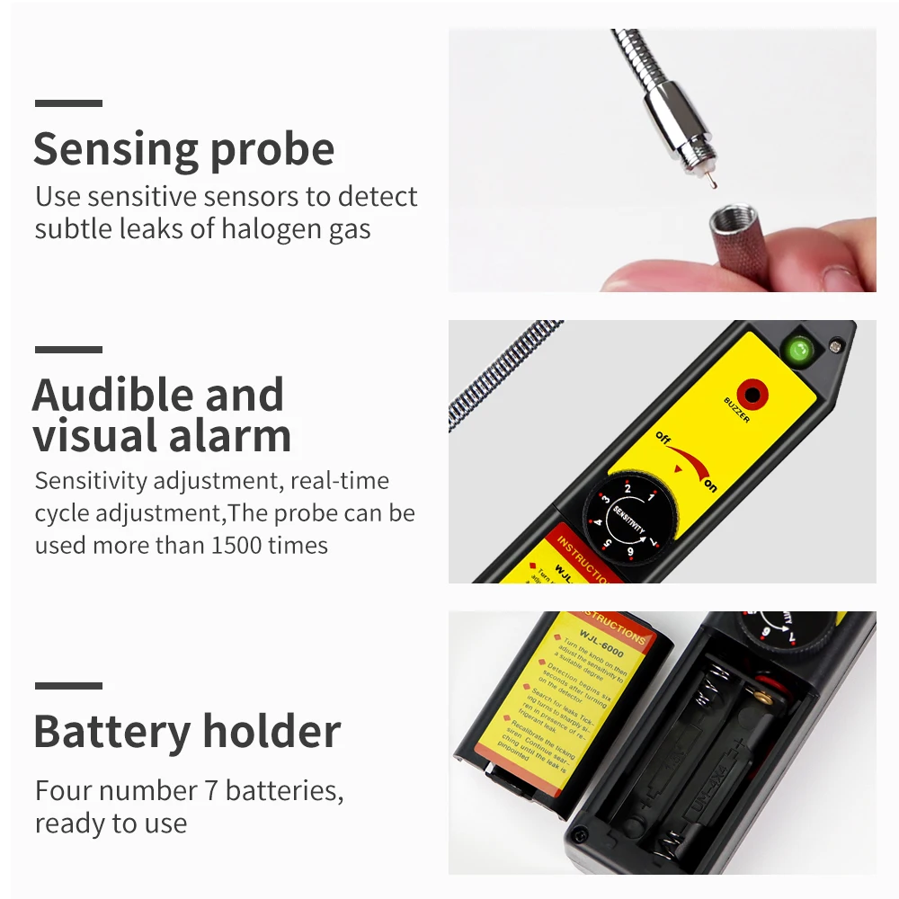 Detector de vazamento inteligente freon cfc hfc halogênio gás refrigerante analisador monitor ar condicionado r22a r134a medidor gás