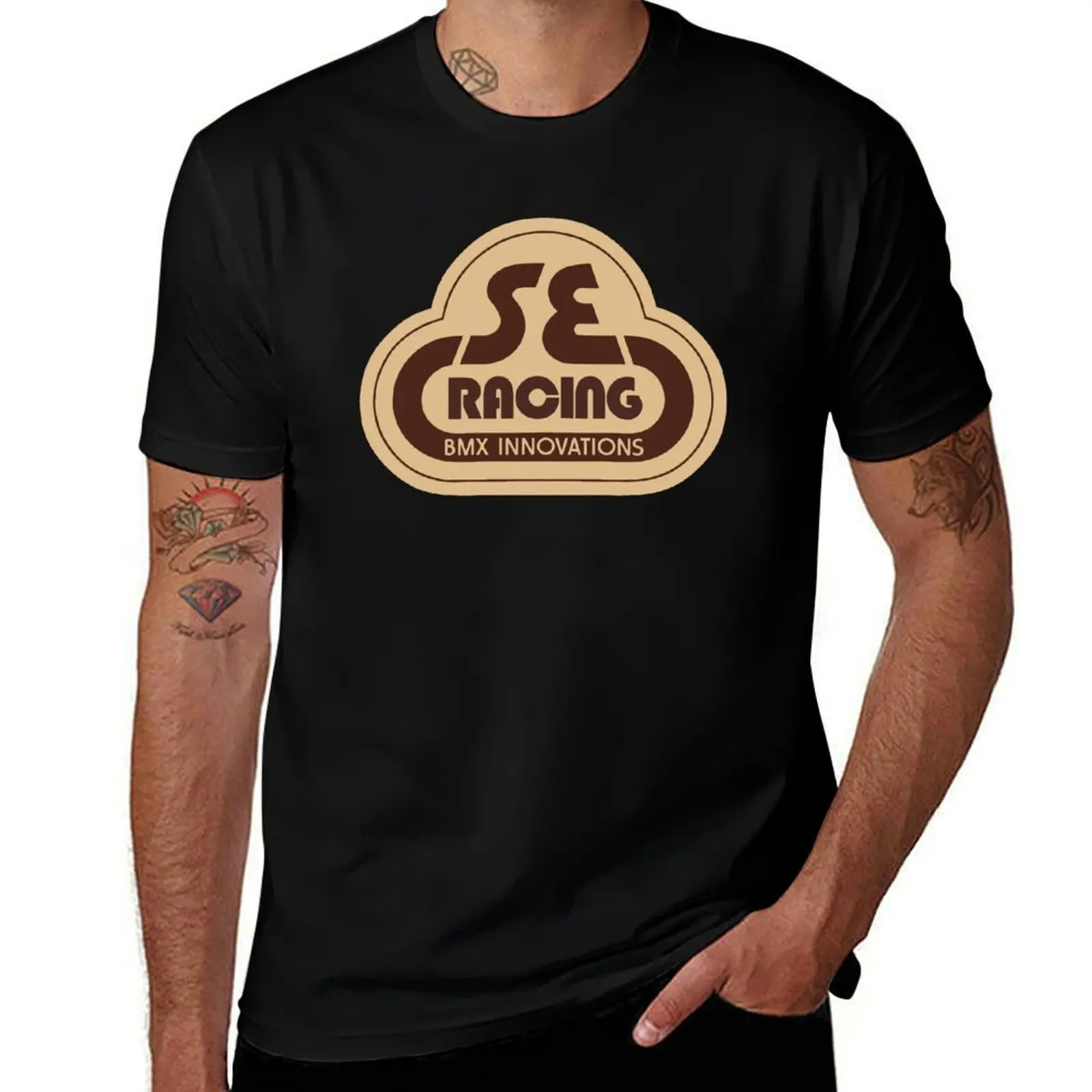 SE BMX Racing Innovations 1978 Brown T-Shirt Lightweight Cooling Short Sleeve Tee