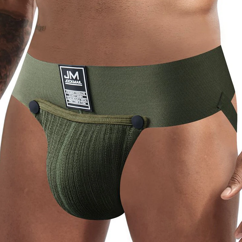 Jockmading-ropa interior sexy gay para hombre, tanga de malla, suspensorio desmontable sin botones, nuevo