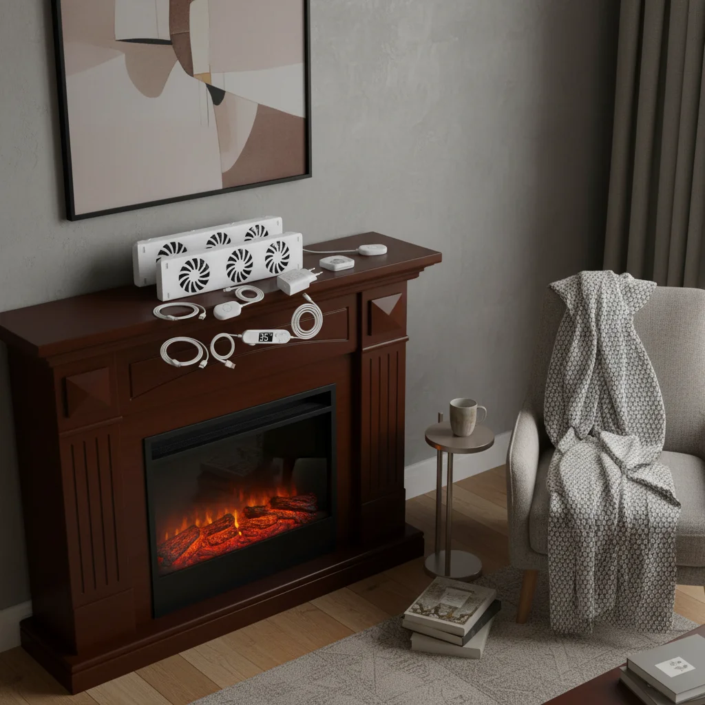 1set 3.0 Radiator Fan Airflow Rate Adjustment Booster Extension Set Ventilator Fan Automatic Energy-efficient Fan Heater