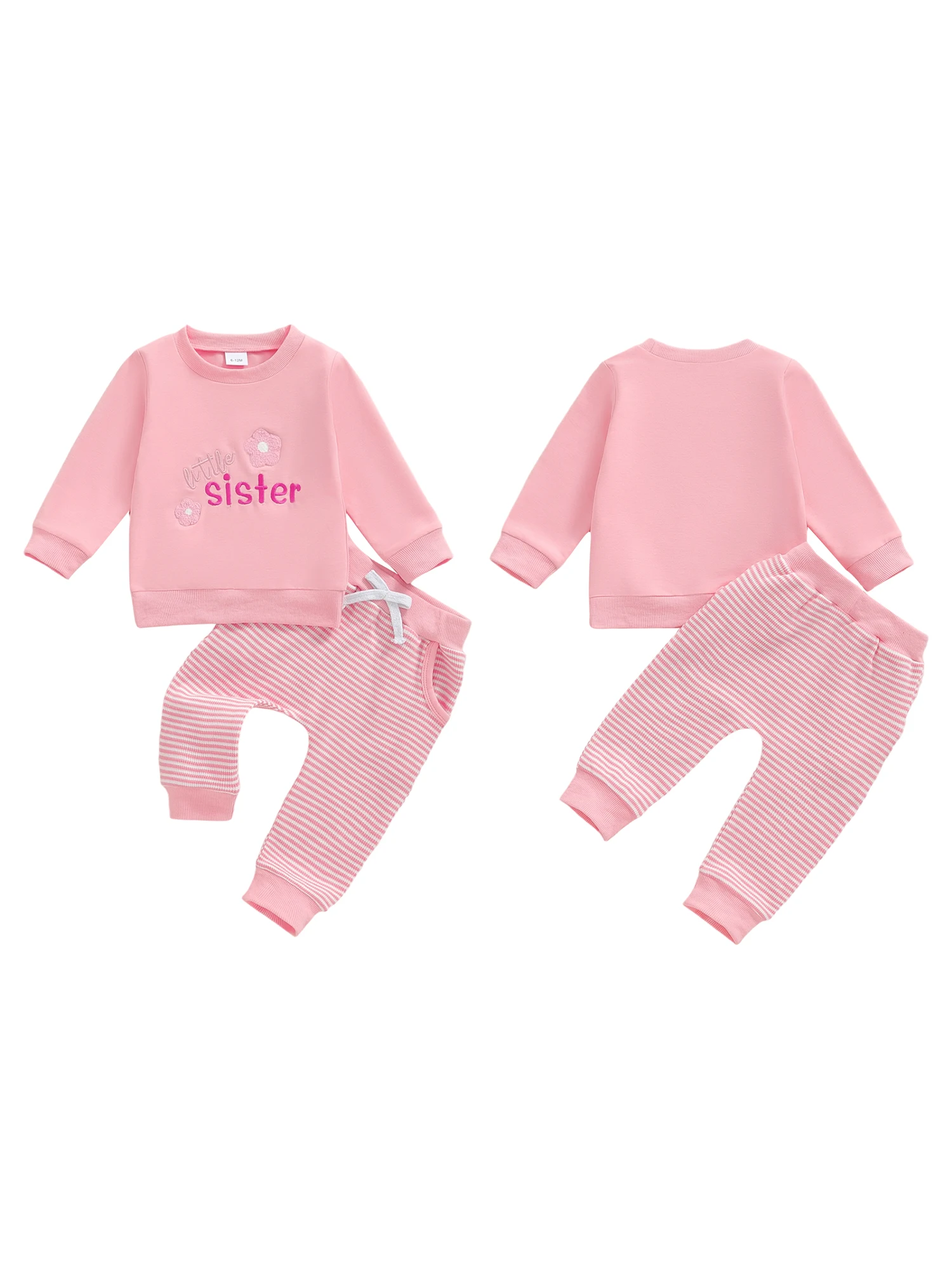 

Очаровательный комплект из двух предметов для маленьких девочек, топ с длинными рукавами с цветочной аппликацией и леггинсы в горошек, милый наряд для детей