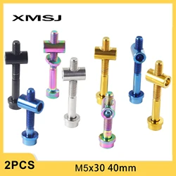 XMSJ Bicycle Seatpost Fixed Bolts M5 x 30 40mm TC4 Titanium MTB Road Bike Seatpost Saddle Fixed Screws Seat Rod Fixing Bolt