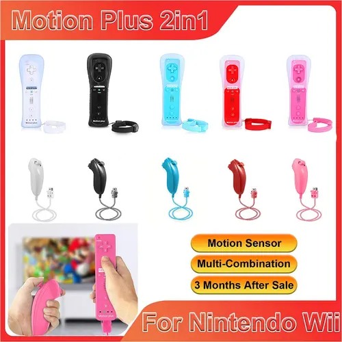 Mando a distancia inalámbrico para Wii Nunchuck con mando inalámbrico Motion Plus para consola Wii Joystick Joypad