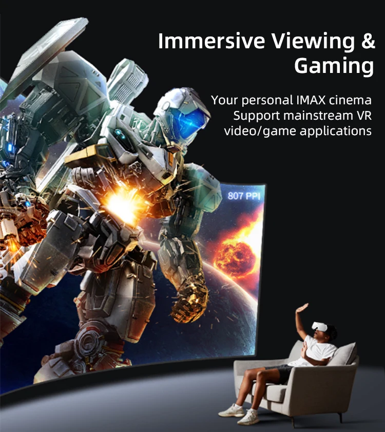 مريحة 130G قابل للتعديل قصر النظر 4K شراء نظارات ثلاثية الأبعاد Hdmi سماعات Vr للألعاب