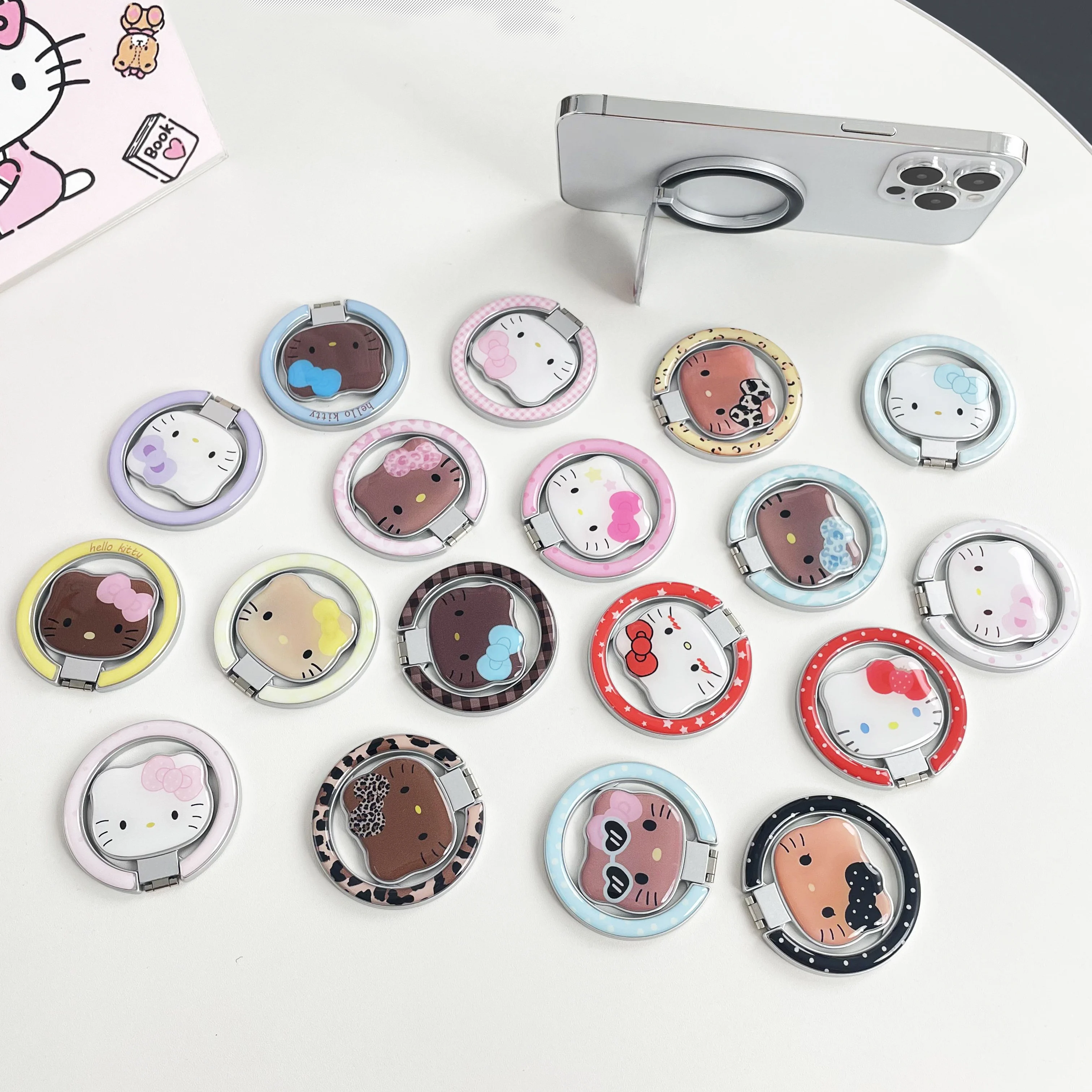 

Cute Desk Gifts For Girls Must-Haves For Hello Kitty Magsafe Magnetic Phone Grip Tok Stand Cartoon Magnetic Mobile Phone Holder