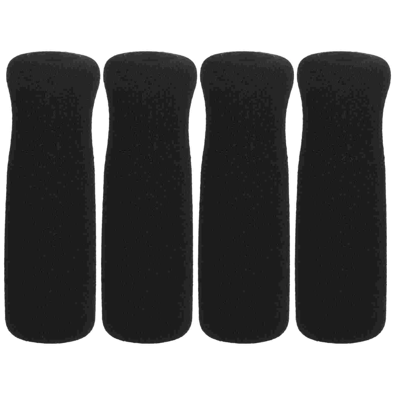 4 Pcs Sticker Sponge Covers for Cane Handles Crutch Parts Grip Replacement Seniors Filling Black Wraps Anti-skid Man