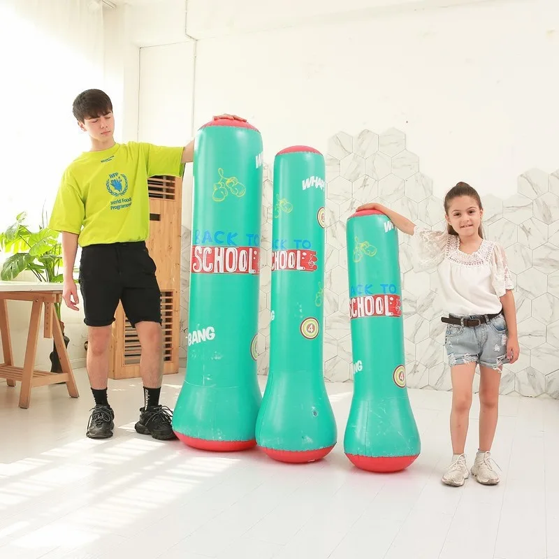 Vertical Tumbler for Children Fitness Fighting Sanda Inflatable Boxing Column Thickened Digital Target, Water-filled, Home Use