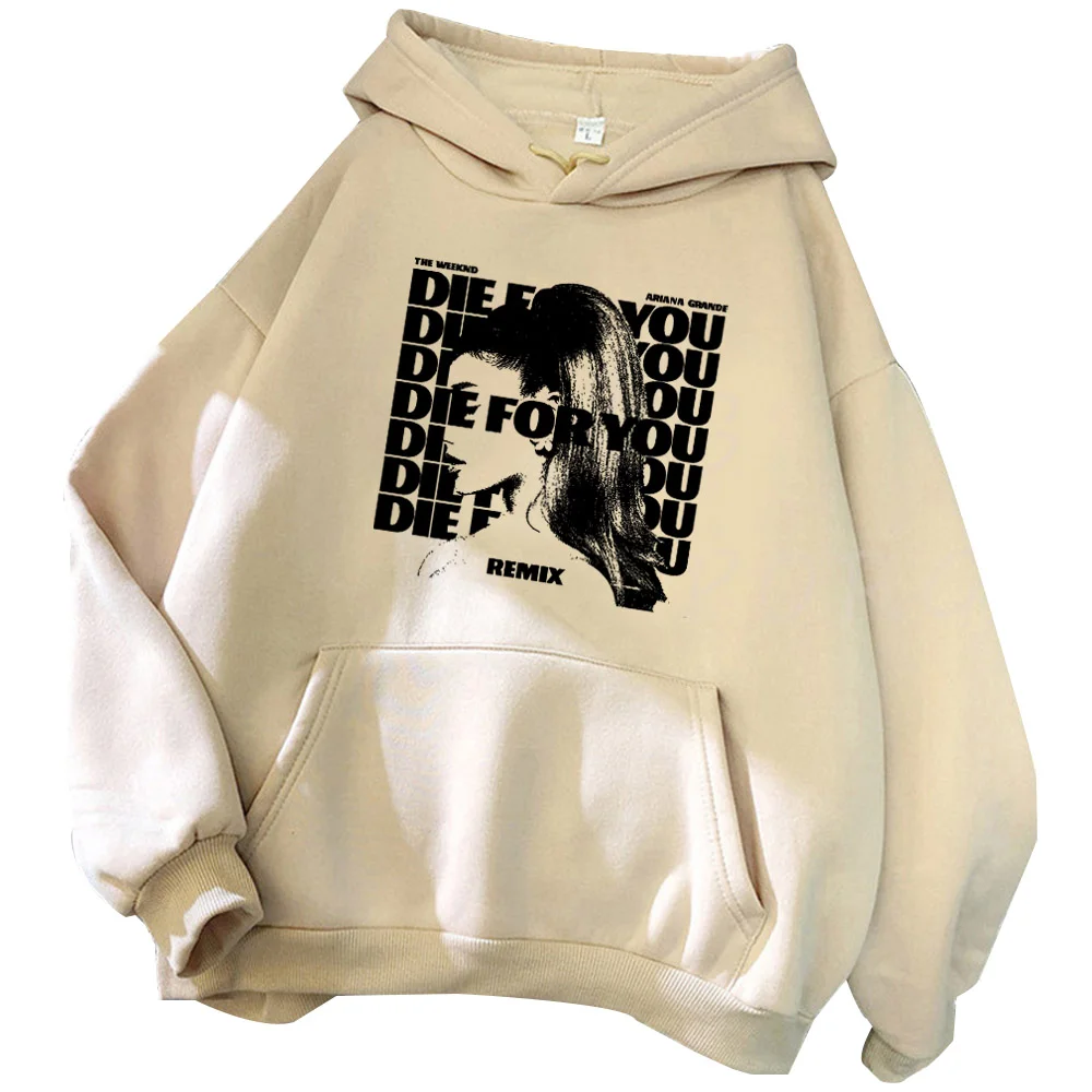 

Ariana Grande Die for You Men's Sweatshirt Autumn and Winter Warm Men's Hoodie Harajuku Pullover Men's Clothing