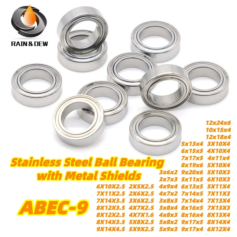 10PCS SMR85ZZ 5X8X2.5mm Stainless Steel Ball Bearings ABEC-9 SMR52 MR63 MR74 MR84 MR85 MR95 MR104 MR106 MR115 MR126 MR128 SMR148