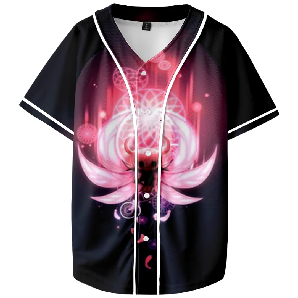 Hollow Knight Baseball Jersey Fashion Streetwear V-neck Tee Shirt 3D Print Summer Hip Hop T Shirts Harajuku graphic t shirts