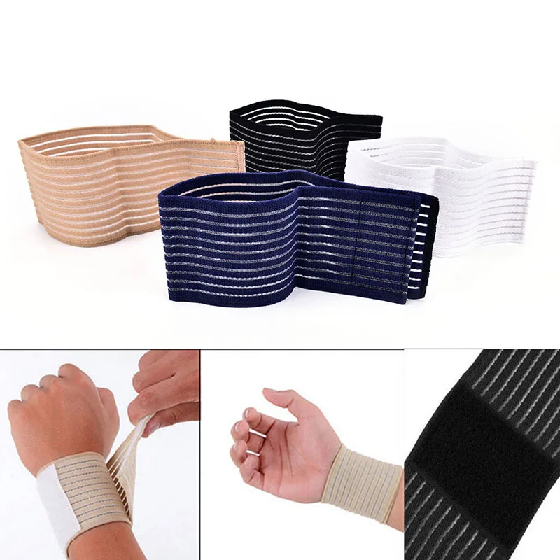 1pc Elastic Sport Bandage Wristband Knee Hand Support Wrist Brace Wrap Protector Weat Band Fitness Powerlifting For Tennis Ankle