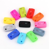 2 Buttons Silicone Remote Key Case Protect Cover For Peugeot 107 207 307 307S 308 407 607 For Citroen C2 C3 C4 C5 C6 C8