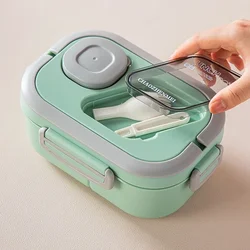 1200ML Portable Lunch Box Reusable Double Layer Compartment Bento Box Carrying Handle Outdoor Camping Meal Snack Food Containers