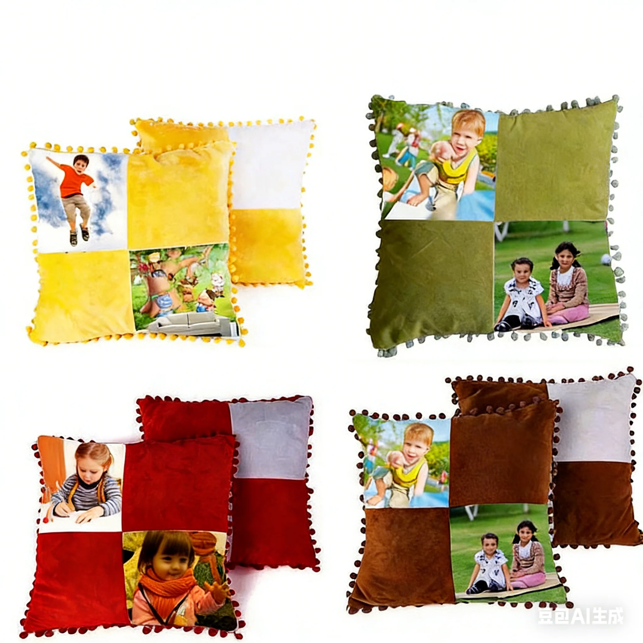 2pcs Painting Fabric Sublimation Blank Pillow Cases Bow Tie Design For Decoration Christmas Hotel Office