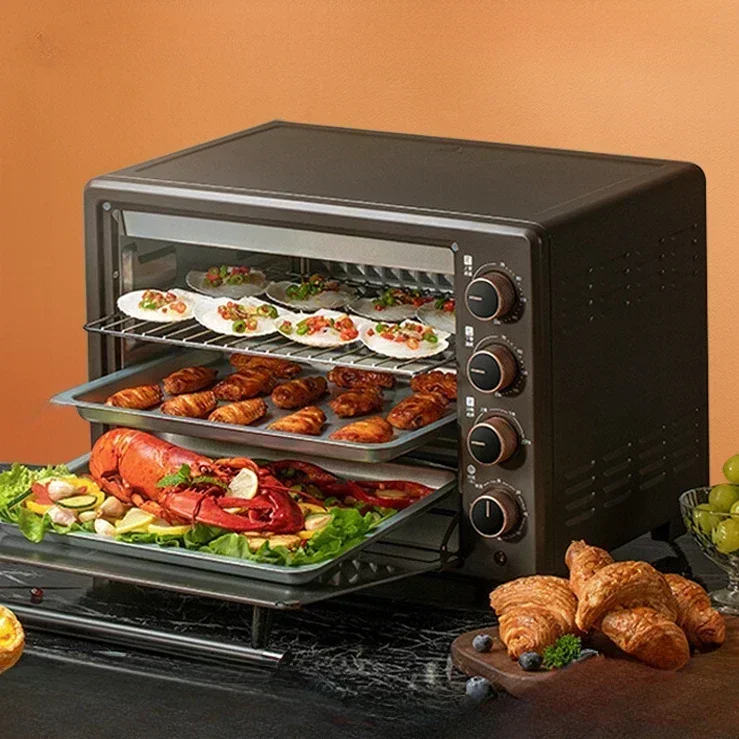 Forno elétrico automático multi-função do cozimento, grande capacidade, temperatura, grande capacidade, pão, bolo, 38L