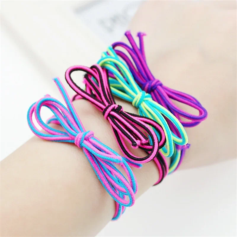 50PCS/lot Tri-color hand-woven rope Hair Accessories For Women Headband,Elastic Bands For Hair For Girls,Hair Band Hair For Kids