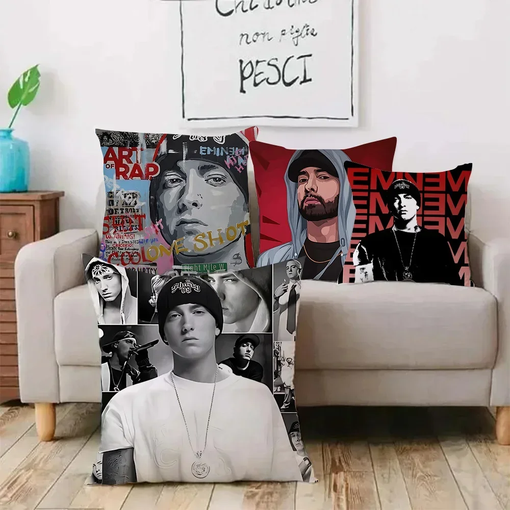 Eminem 8 Mile Hip Hop Rapper Pillow Covers Cartoon Sofa Decorative Home Double-sided Printing Cute Cushion Cover