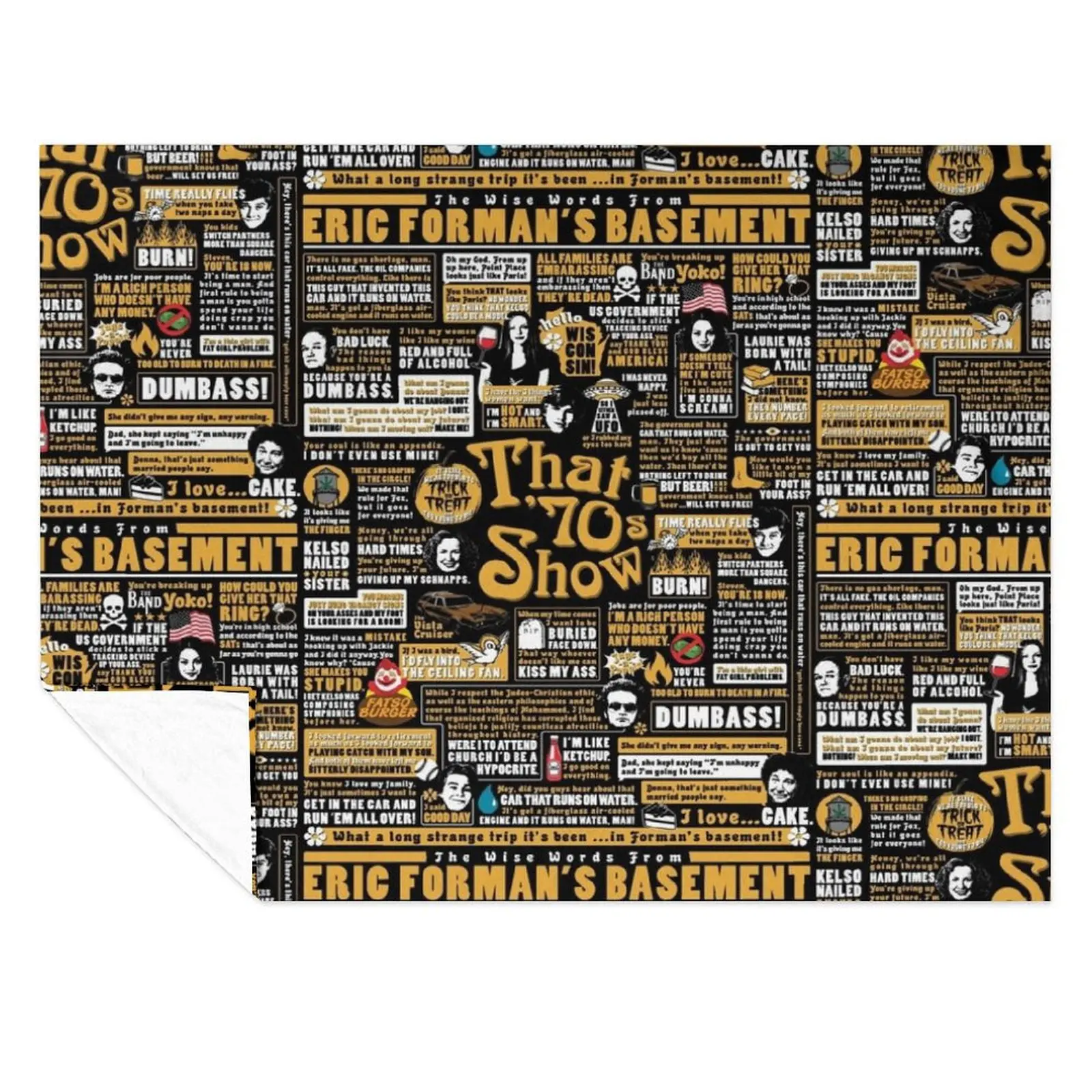 

The Wise Words From Eric Forman's Basement Throw Blanket Large Tourist Furry Blankets