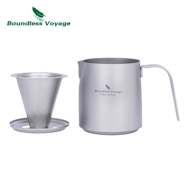 

Boundless Voyage Titanium Pour-over Coffee Cup with Detachable Filter Camping Coffee Maker Slow Drip Paperless Coffee Filter Set