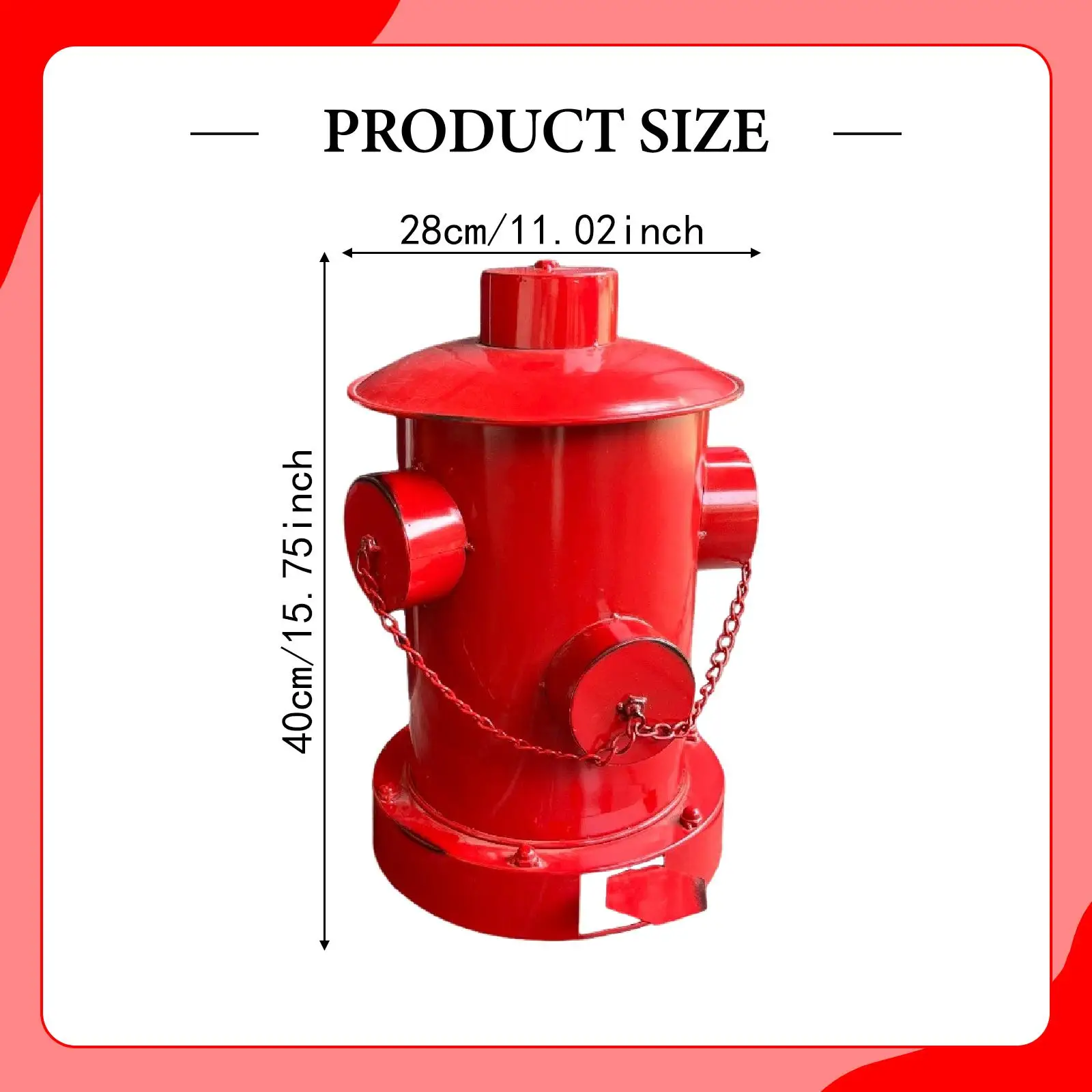 Fire Hydrant Trash Can Industrial Iron Pedal Waste Bin Large Capacity for Outdoor Indoor Home Garden Decoration