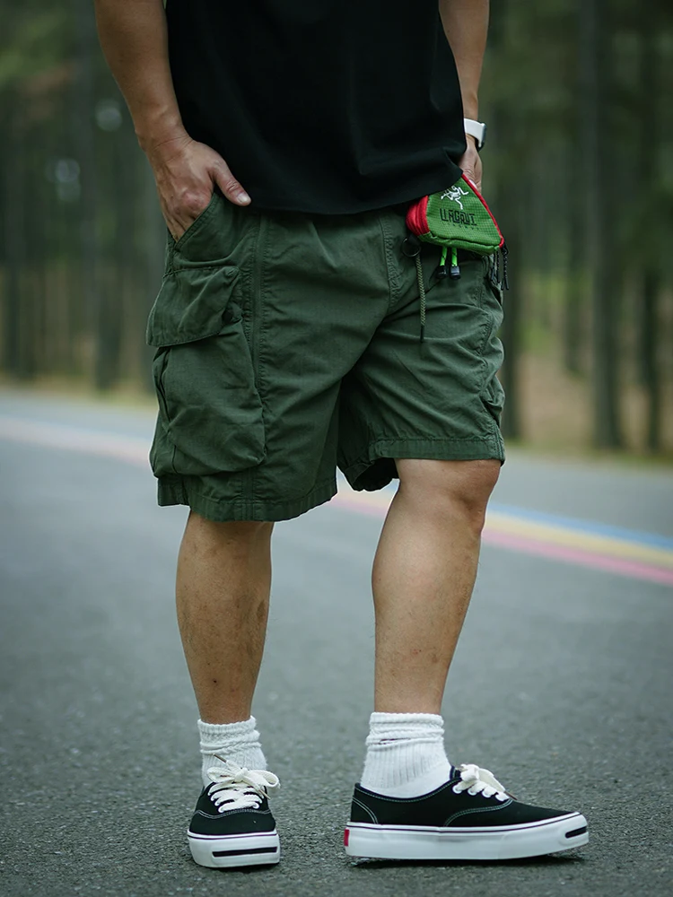 

Мужская рабочая одежда SUNDAY, свободная посадка с пятью качками, повседневная летняя мода, тяжелая, японская, молодежная энергия в стиле ретро