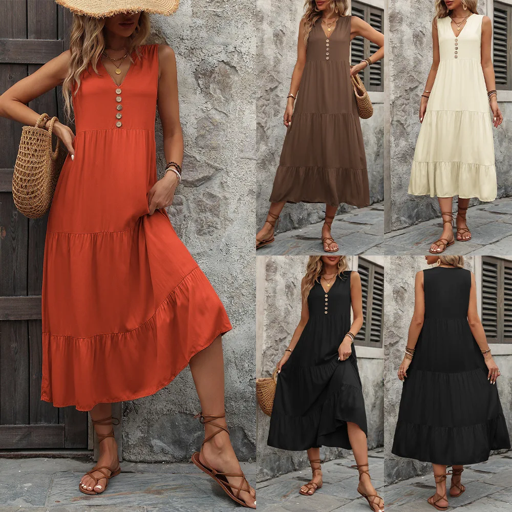 

Летний женский свободный повседневный цветной жилет Dr Cleanfit Юбка трапециевидной формы из хлопка 00% средней талии Cleanfit Dr