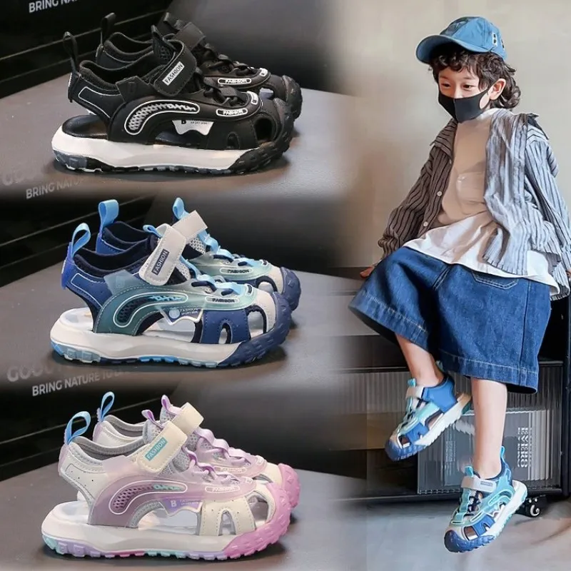 

Boy's sports sandals - 2026 summer multi-functional comfortable beach sandals with soft non-slip soles and perforated design