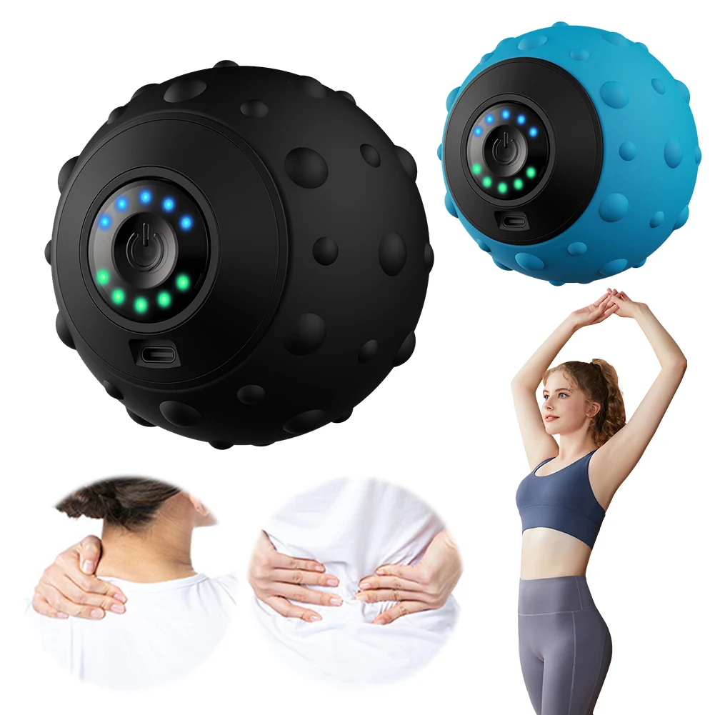 

Electric Massage Ball Trigger Point Fascia Ball USB Rechargeable Vibration Massage Ball Finger Training Ball for Yoga Fitness