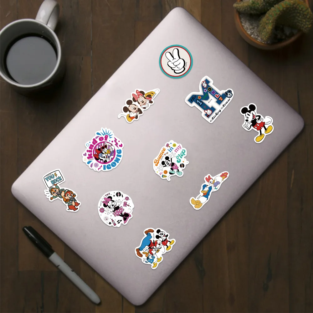 50PCS Disney Minnie Mickey Stickers Movie Anime Decal DIY Skateboard Laptop Motorcycle Cool Cute Cartoon Sticker Pack Kids Toy