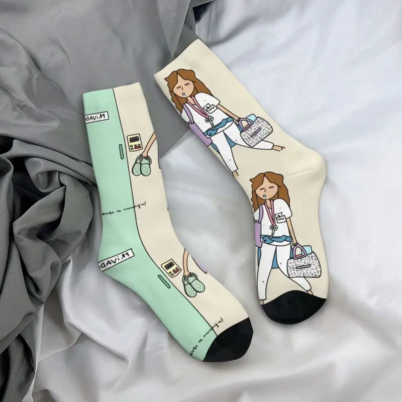 Funny Enfermera En Apuros Doctor Nurse Medical Socks Men Women Warm 3D Printing Basketball Sports Socks