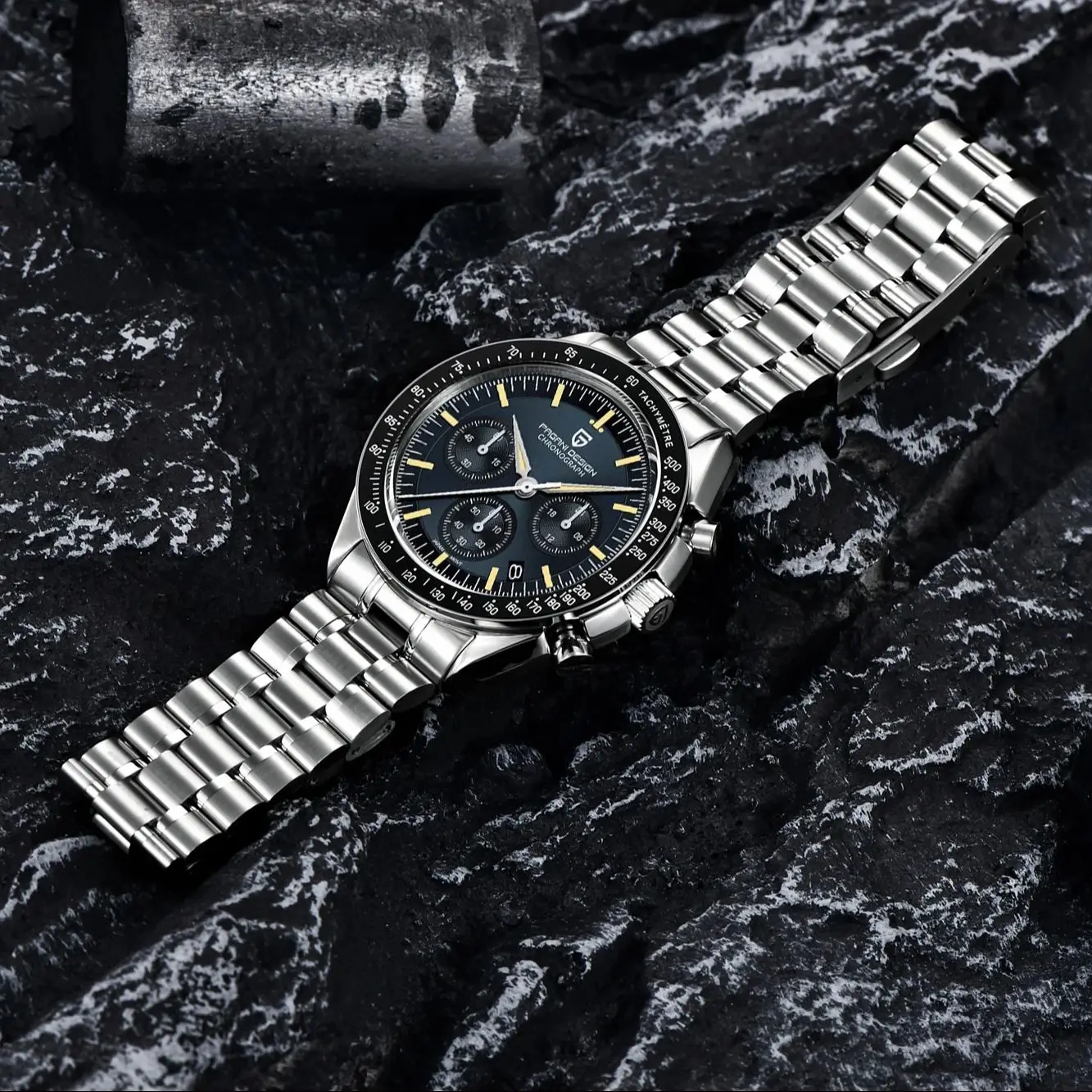 PAGANI DESIGN, nuevos relojes de cuarzo de lujo para hombre, reloj de pulsera con cronógrafo deportivo resistente al agua de acero inoxidable completo para hombre, bisel Pepsi