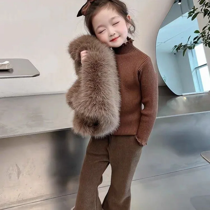 Baby Girl Suit Clothes Autumn and Winter2024New Western Style Winter Internet Celebrity Girl\'s Clothing