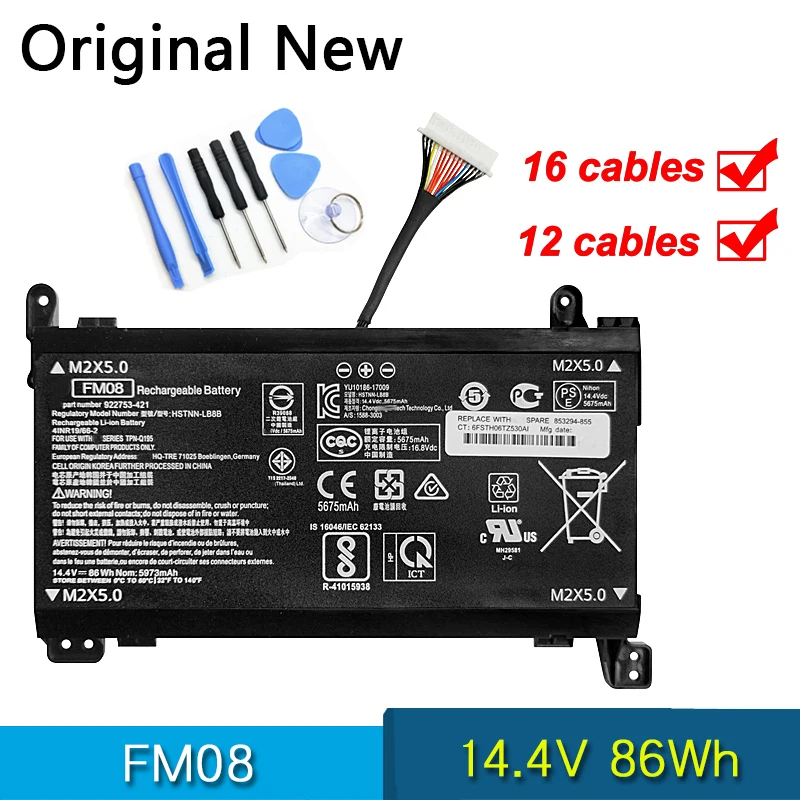 NEW Original Battery FM08 HSTNN-LB8B LB8A For HP Omen 17-AN013TX AN014TX AN014NG TPN-Q195 922752 922753-421 922976 922977-855