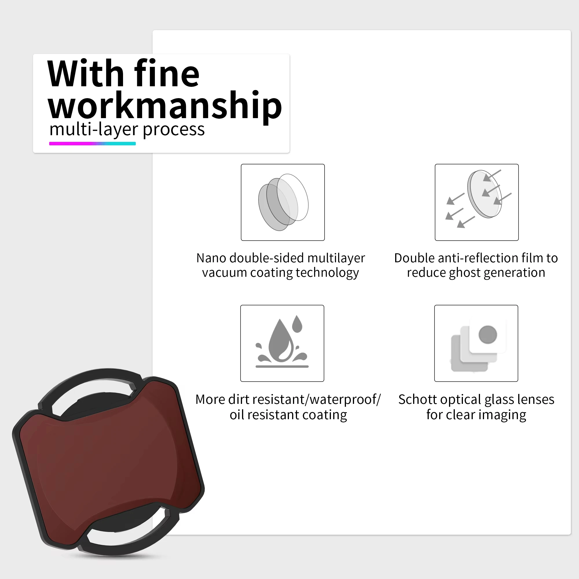 RCSTQ ND-filter voor DJI Avata 2, optische glazen lenzen, verstelbare filterset ND8 ND16 ND32 ND64 UV CPL drone-lensaccessoires