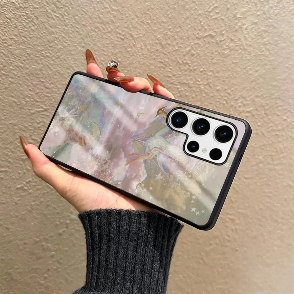 Planet Artistic Aurora Design Phone Case For Samsung S26 S25 S24 S23 S22 S21 S20 Plus Ultra Glass Magnetic Case