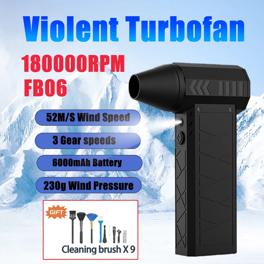 

New 180000RPM Mini Turbo Jet Fan Electric Air Duster Adjustable wind speed Turbo Violent Blower Rechargeable For PC Car Cleaning