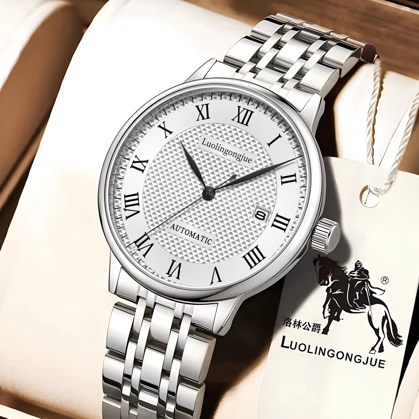 

Новые элитные мужские механические часы класса люкс, с автоподзаводом, скелетонизированным дизайном, ремешком из нержавеющей стали, круглым циферблатом с календарем, модный аксессуар для делового повседневного стиля, лучший выбор для подарка, фирменные ча