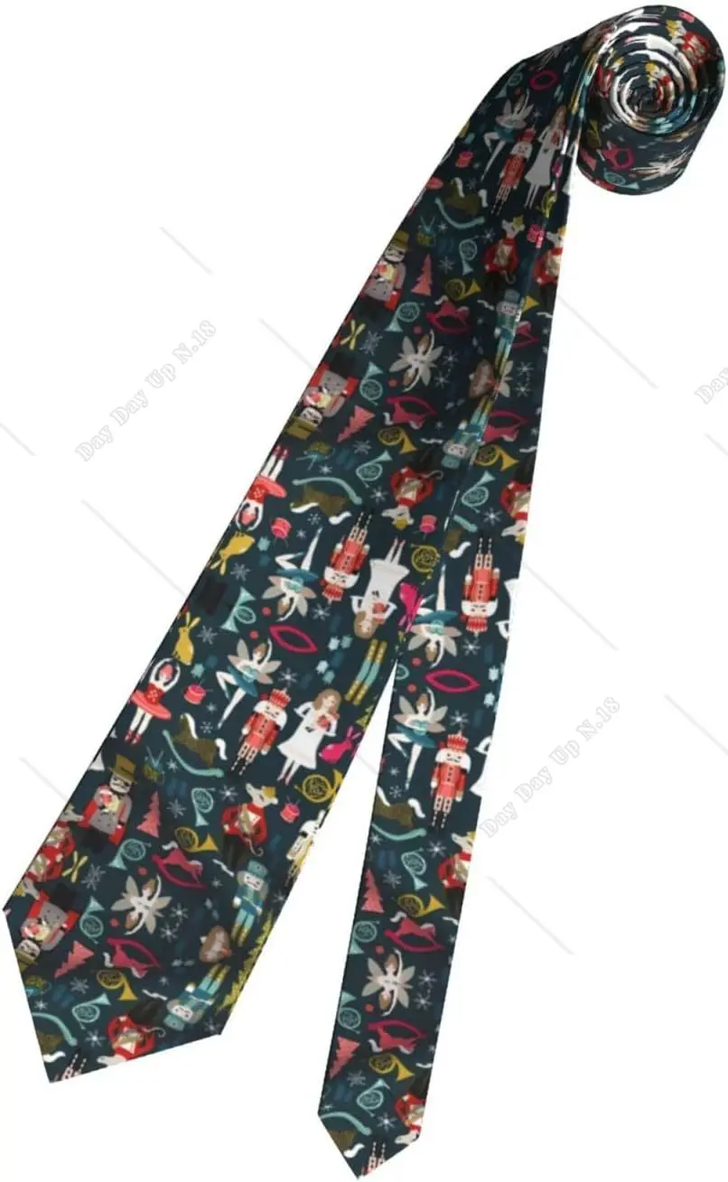 Men Necktie Polyester Fiber Soft  Comfortable Durable Suitable for Business Daily Life Weddings Women Nutcracker Ballet Xmas