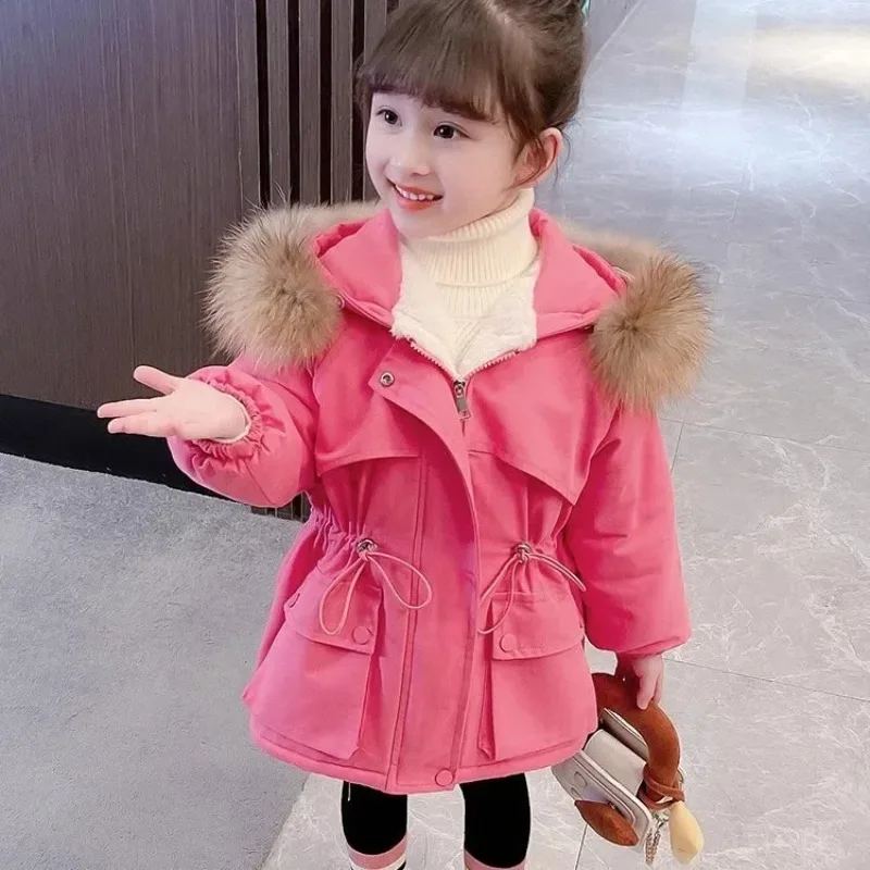 

Thickened Fleece Girls Parka Coat Children Cotton Jacket Autumn Winter Fashion Baby Girl Outerwear New Hot Sale Of The Season Ki