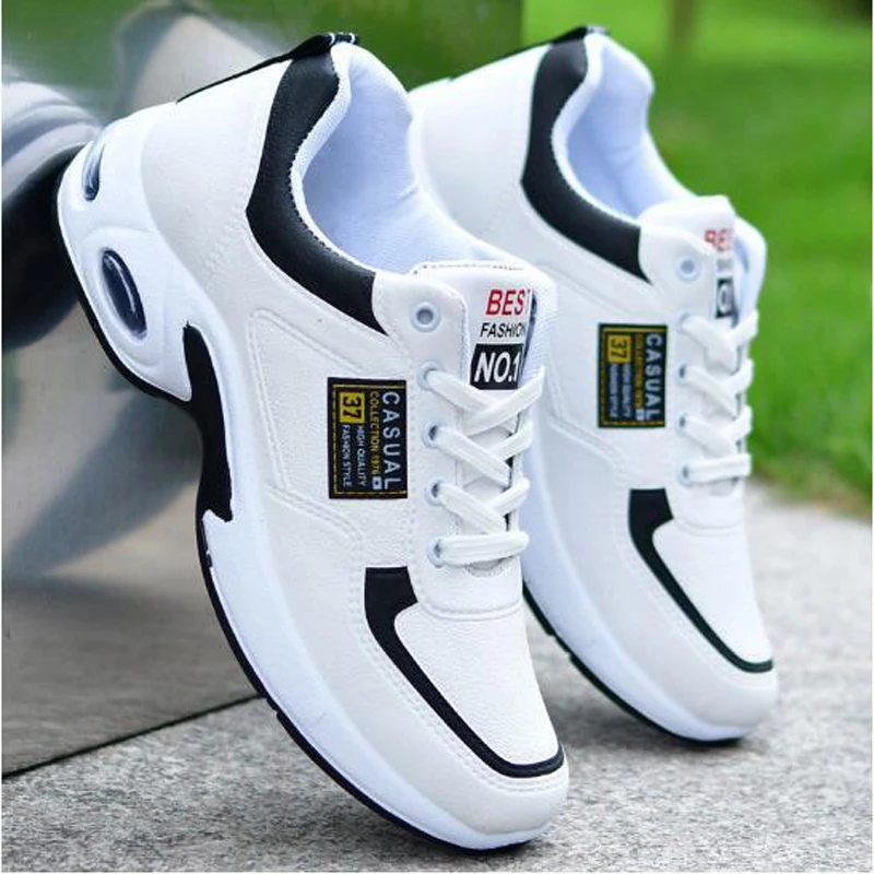 Zapatos de cuero para hombre, zapatillas bajas informales para correr, combinan con todo, zapatillas de deporte de tendencia blanca para estudiantes, M574