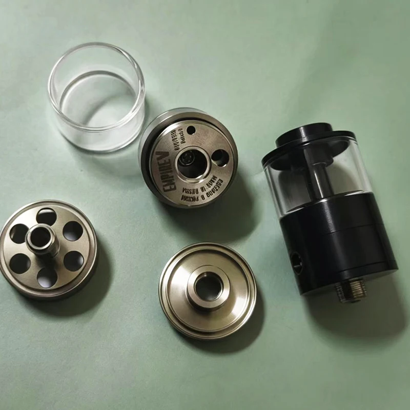 YFTK Empire V RTA 23MM 3.5ML SS316+PMMA malzemeden yapılmış yeniden yapılandırılabilir tank, Hava pimleriyle birlikte 0.8/1.0/1.2/1.4/1.6/1.8/2.0MM Yedek Parçalar