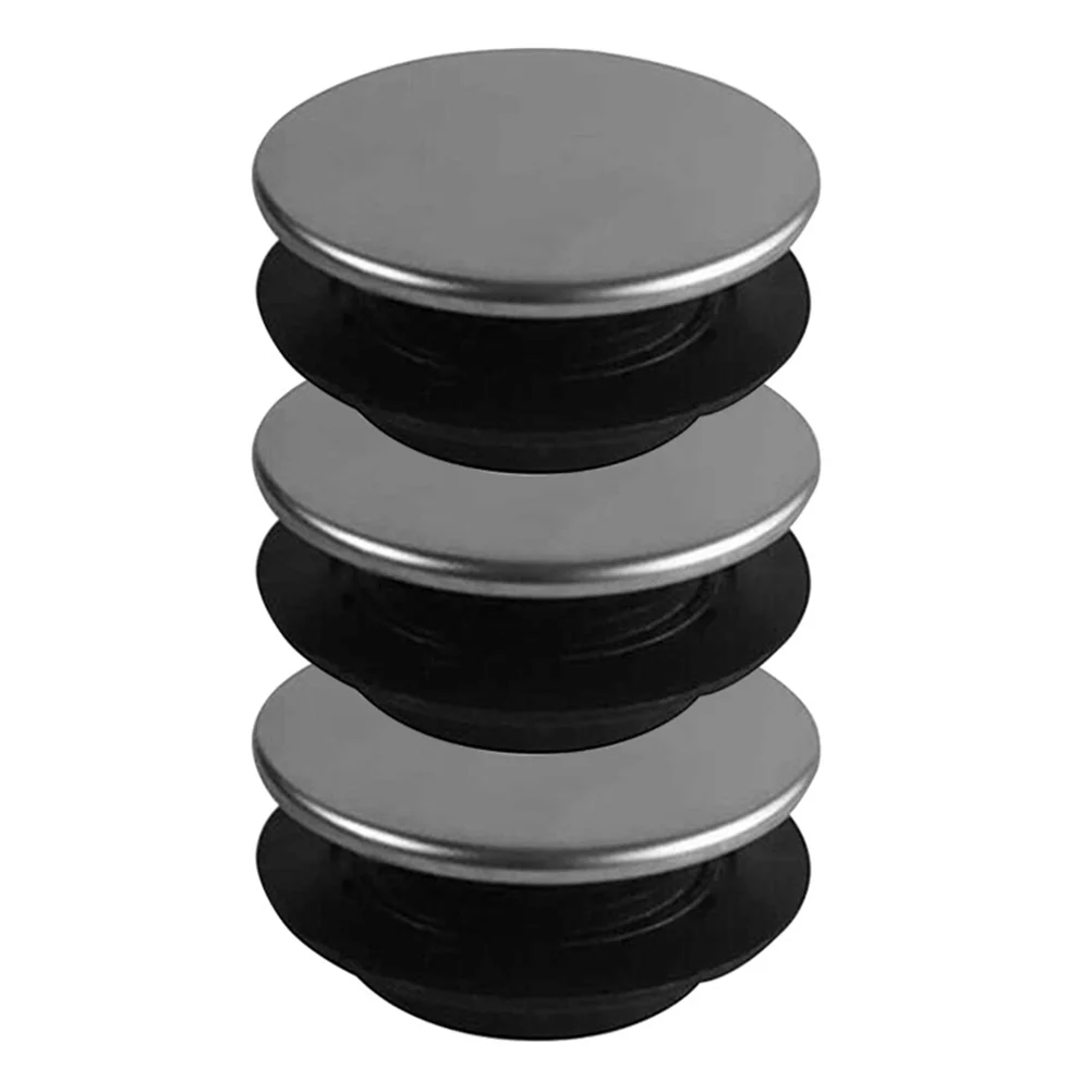 Cubiertas de orificios para fregadero de acero inoxidable, tapones de lavabo para grifo de sellado decorativo de 45mm para prevención de fugas de cocina, fácil instalación, 3 uds.