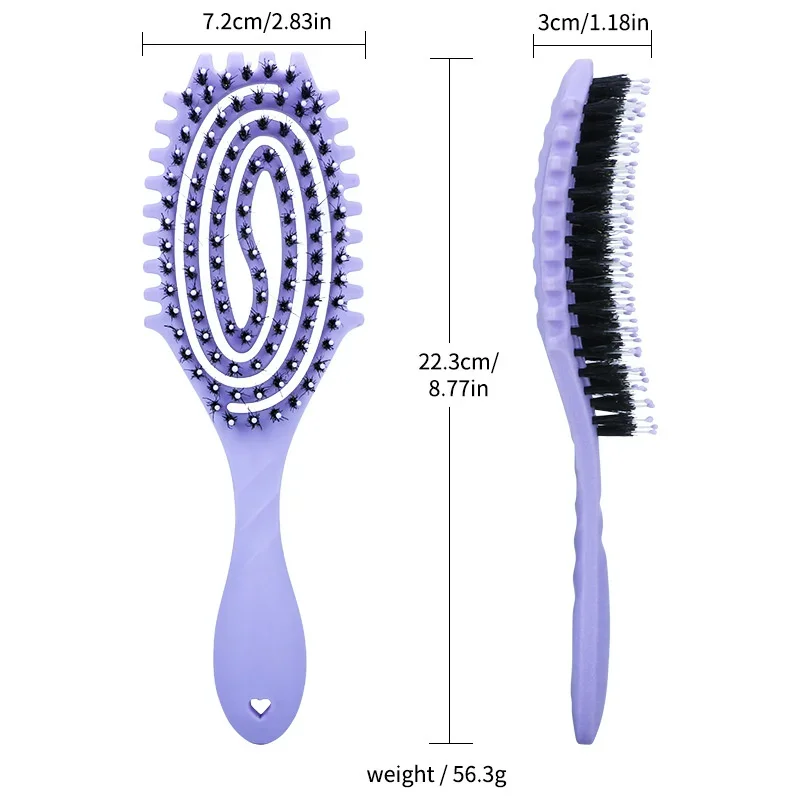 Curly Hair Styling Brush, Wild Boar Mane Comb