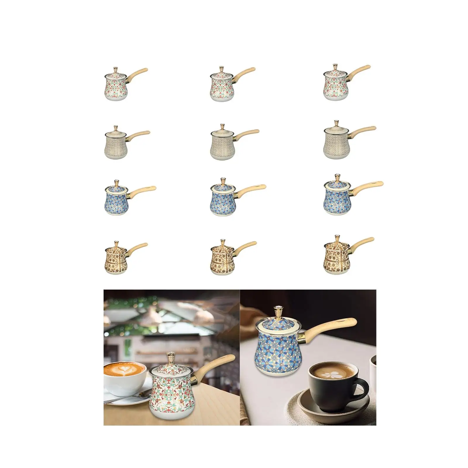 وعاء قهوة تركي من الفولاذ المقاوم للصدأ وعاء ذوبان الزبدة مع غطاء حرارة متعددة الاستخدامات #1