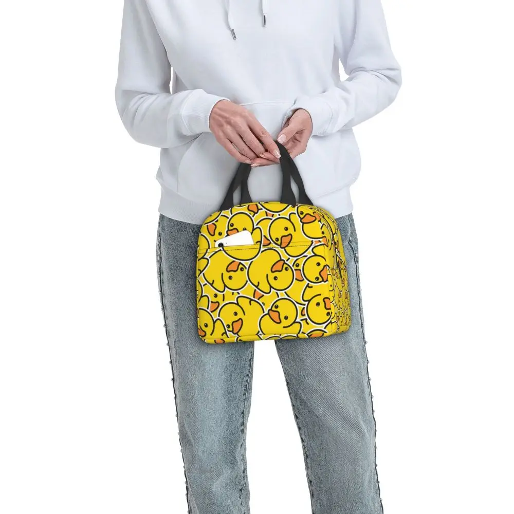 Yellow Classic Rubber Duck Gothic Lunch Bag Women Warm Cooler Insulated Lunch Boxes for Student School lunchbag