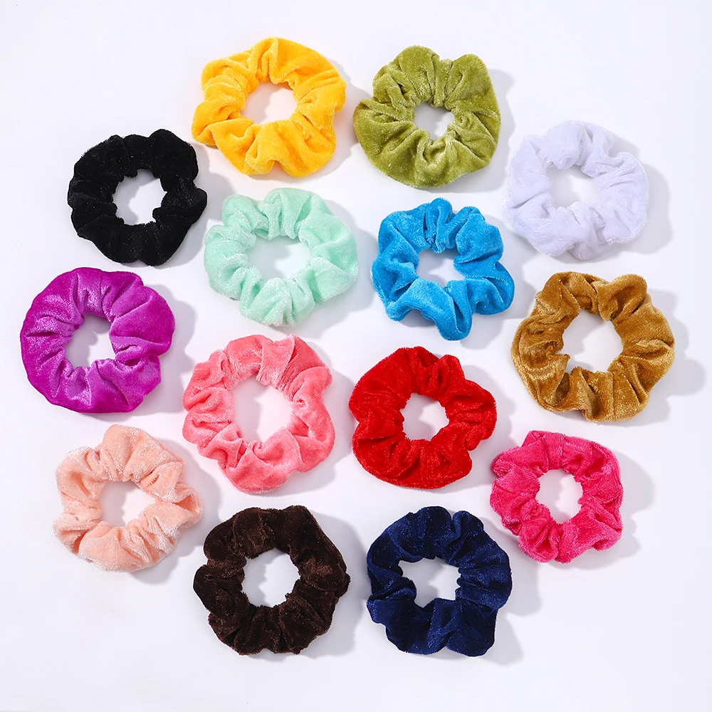 

40Pcs random color Women Girls Hair Velvet Hair large intestine circle Elastic Hair Band Headband Headdress Hair Accessories