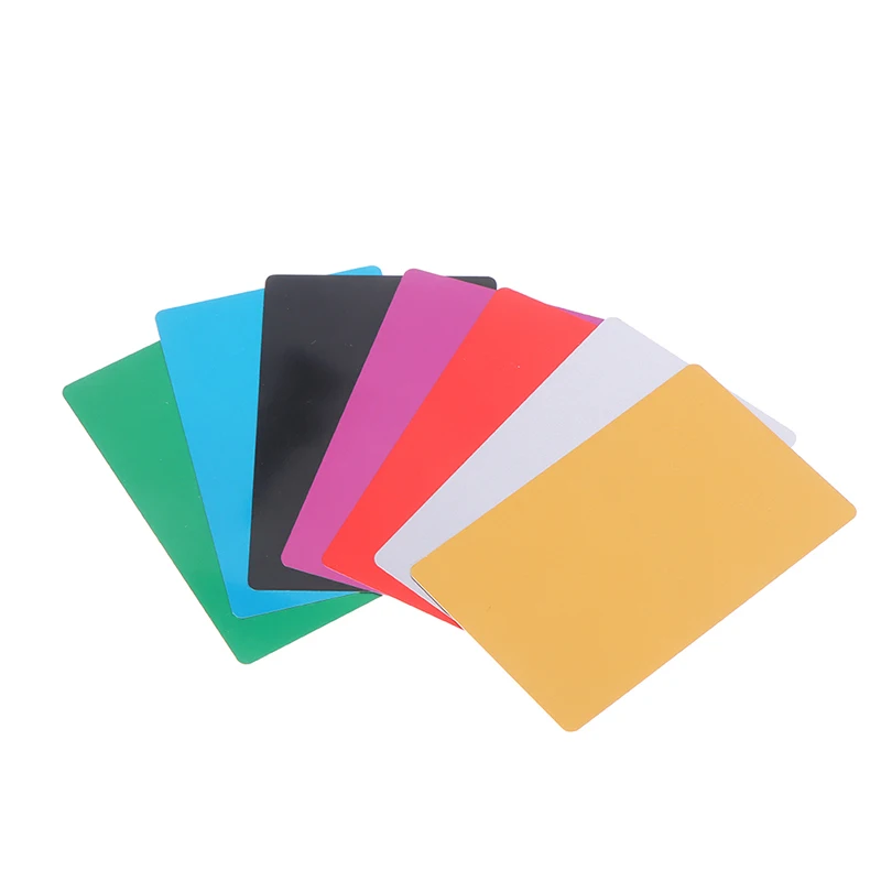 10PCS Blank Metal Business Card Colorful Aluminum Alloy Blanks Card DIY Laser Printing Office Supplies