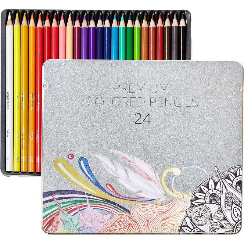 

Цветные карандаши для раскрашивания и рисования, премиум-класса, мягкий стержень, школьные принадлежности, 24 шт. (1 шт. в упаковке), разноцветные