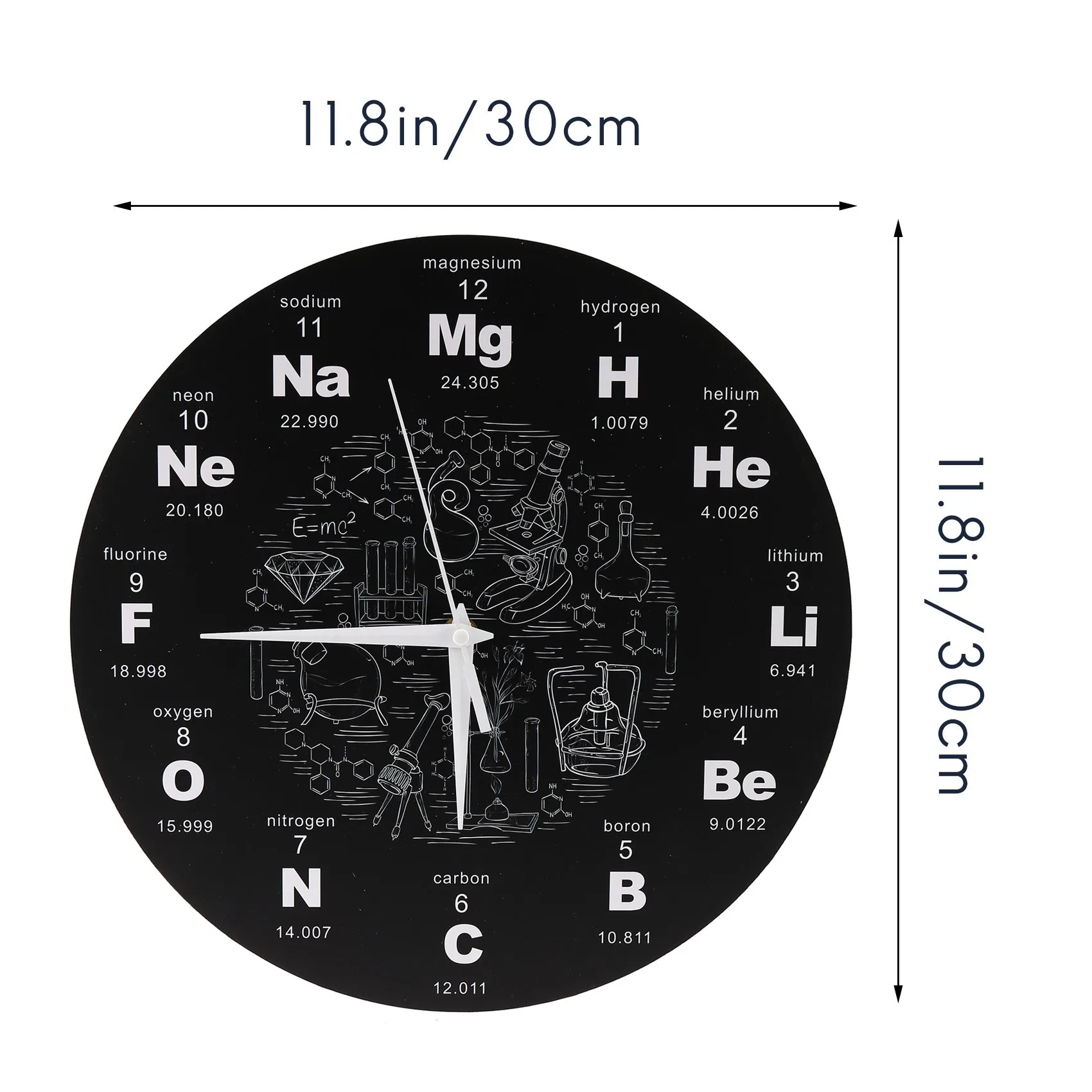 Tabla Periódica de elementos de arte de pared, reloj de pared de símbolos químicos, reloj educativo de exhibición, reloj de aula, regalo para profesores