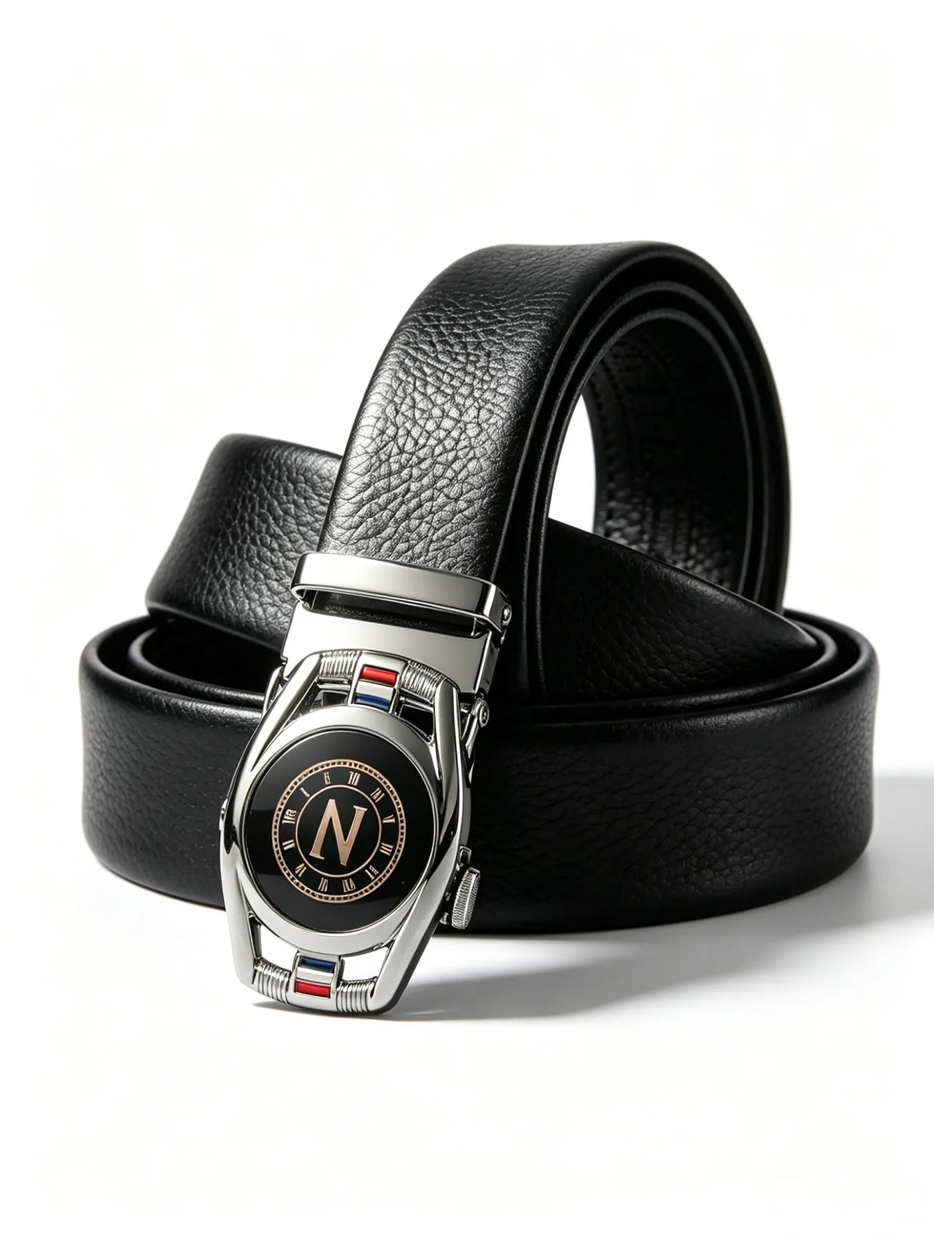 Men's genuine leather and cowhide belt, suitable for both casual and business wear, with an essential automatic buckle design fo
